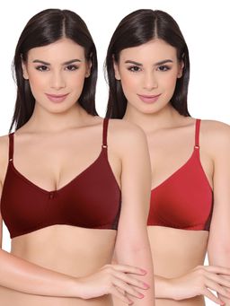 Groversons Paris Beauty - Womens Polycotton Non-Padded Non-Wired Regular Bra (Pack of 2)