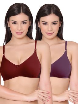 Groversons Paris Beauty - Womens Polycotton Non-Padded Non-Wired Regular Bra (Pack of 2)