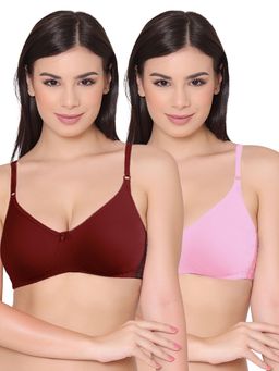 Groversons Paris Beauty - Womens Polycotton Non-Padded Non-Wired Regular Bra (Pack of 2)