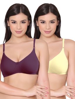 Groversons Paris Beauty - Womens Polycotton Non-Padded Non-Wired Regular Bra (Pack of 2)