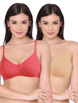 Groversons Paris Beauty - Womens Polycotton Non-Padded Non-Wired Regular Bra (Pack of 2)