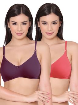 Groversons Paris Beauty - Womens Polycotton Non-Padded Non-Wired Regular Bra (Pack of 2)