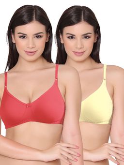 Groversons Paris Beauty - Womens Polycotton Non-Padded Non-Wired Regular Bra (Pack of 2)