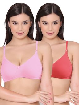 Groversons Paris Beauty - Womens Polycotton Non-Padded Non-Wired Regular Bra (Pack of 2)