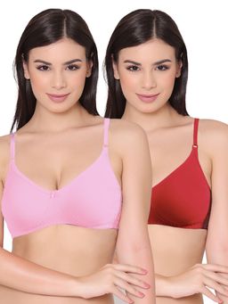 Groversons Paris Beauty - Womens Polycotton Non-Padded Non-Wired Regular Bra (Pack of 2)