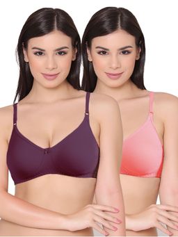 Groversons Paris Beauty - Womens Polycotton Non-Padded Non-Wired Regular Bra (Pack of 2)