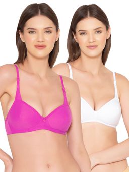 Groversons Paris Beauty - Womens Padded Non-Wired Seamless Full Bra (Pack of 2)
