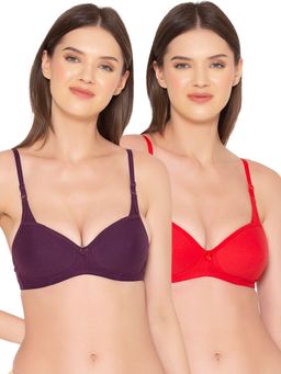 Groversons Paris Beauty - Womens Padded Non-Wired Seamless Full Bra (Pack of 2)