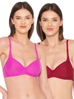 Groversons Paris Beauty - Womens Padded Non-Wired Seamless Full Bra (Pack of 2)