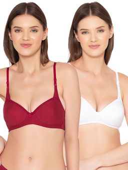 Groversons Paris Beauty - Womens Padded Non-Wired Seamless Full Bra (Pack of 2)