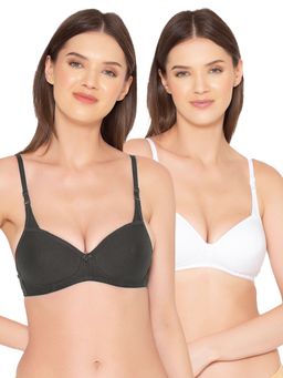 Groversons Paris Beauty - Womens Padded Non-Wired Seamless Full Bra (Pack of 2)