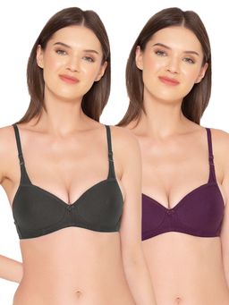 Groversons Paris Beauty - Womens Padded Non-Wired Seamless Full Bra (Pack of 2)