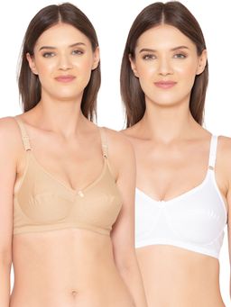 Groversons Paris Beauty - Womens Cotton Non-Padded Plus Size Basic Bra (Pack of 2)