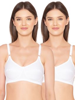 Groversons Paris Beauty - Womens Cotton Non-Padded Plus Size Basic Bra (Pack of 2)