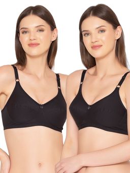Groversons Paris Beauty - Womens Cotton Non-Padded Plus Size Basic Bra (Pack of 2)