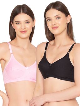Groversons Paris Beauty - Womens Cotton Non-Padded Plus Size Basic Bra (Pack of 2)