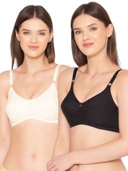 Groversons Paris Beauty - Womens Cotton Non-Padded Plus Size Basic Bra (Pack of 2)