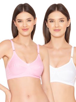 Groversons Paris Beauty - Womens Cotton Non-Padded Plus Size Basic Bra (Pack of 2)