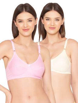 Groversons Paris Beauty - Womens Cotton Non-Padded Plus Size Basic Bra (Pack of 2)