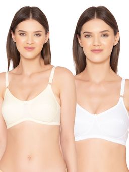 Groversons Paris Beauty - Womens Cotton Non-Padded Plus Size Basic Bra (Pack of 2)