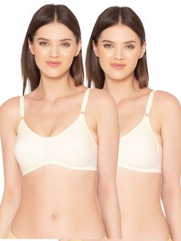 Groversons Paris Beauty - Womens Cotton Non-Padded Plus Size Basic Bra (Pack of 2)