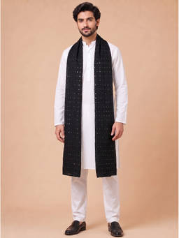 Zamour - Pure Cotton Embroidered Dupatta with Sequin