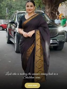 Shobitam - Vidya Balan Special Cotton Saree With Unstitched Blouse