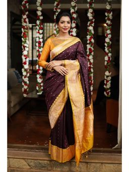 Shobitam - Banarasi Katan Silk Saree With Unstitched Blouse