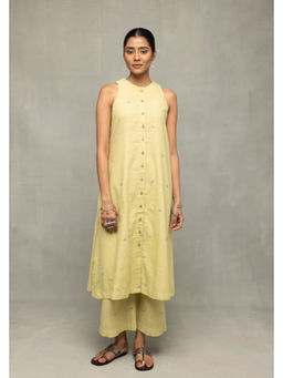 Sutra Art of Clothing - Mint Green A-Line Jamdani Co-Ord Set