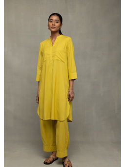Sutra Art of Clothing - Plantain Yellow Bloom Banana Cotton Co-Ord Set