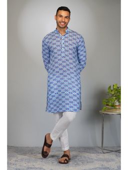 Eleven Brothers - Blue Solitaire Printed Kurta Set (Set of 2)