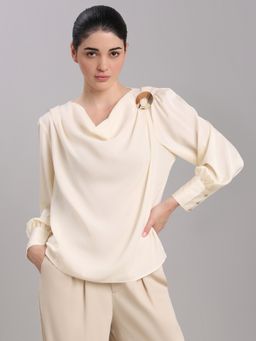 VERO MODA - Off White Draped Top