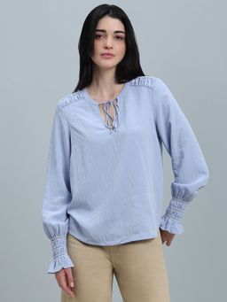 VERO MODA - Light Blue Gathered Top