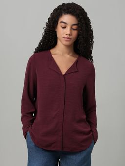 VERO MODA - Wine Full Sleeves Top
