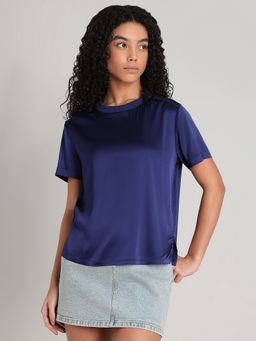 VERO MODA - Blue Satin Top