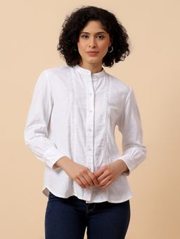 Cantabil - White L Breathable and Soft with Colour Fastness Regular Fit Top
