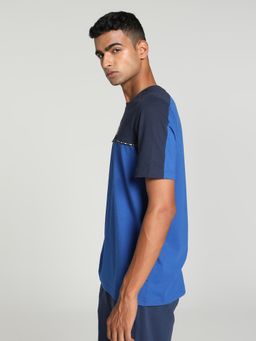 Puma - Essentials BLOCK x TAPE Mens Blue T-Shirt