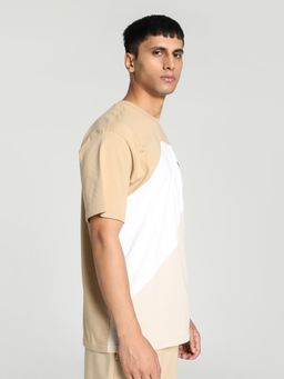 Puma - POWER Colorblock Mens Beige T-Shirt