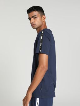 Puma - Essentials+ Tape Mens Navy Blue T-Shirt
