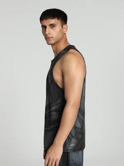 Puma - RUN FAVORITE AOP SINGLET Mens Charcoal Black Tank