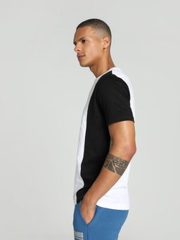 Puma - Essentials Colorblock Mens White T-Shirt