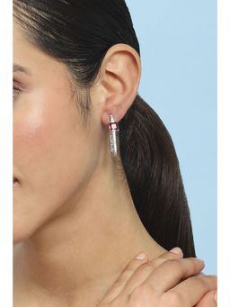 Biba - Women Red Brass Hoop Earrings