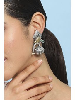 Biba - Women Green Brass Drop Earrings