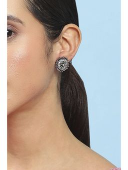 Biba - Women Multi-Color Stone Brass Stud Earrings