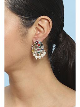 Biba - Women Multi-Color Brass Drop Earrings