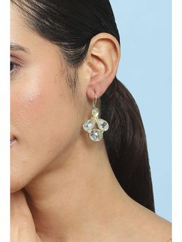 Biba - Women Light Green Brass Drop Earrings