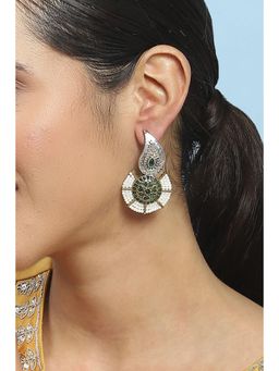 Biba - Women Green Alloy Drop Earrings