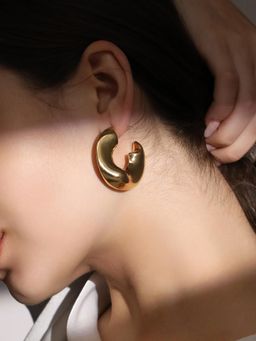 Sohi - Women The Gold Chunky-Swirl Hoop Earrings