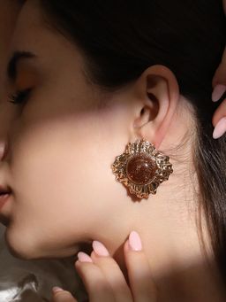 Sohi - Women The Russet Brown Regentia Stud Earrings