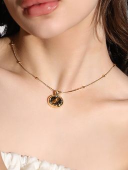 Sohi - Women The Chocolate Brown Abstract-Halo Pendant Necklace